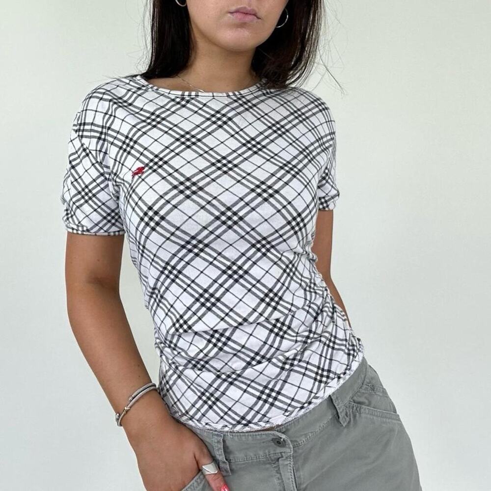 Y2k burberry blue label checkered short sleeve tshirt